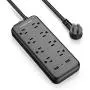 Power Strip, POWERADD Surge Protector USB C Power Delivery 18W, 8 AC Outlets 3 USB Ports 1875W 1700J, Flat Plug, 6ft Extension Cord, Wall Mountable for Home, Office, Computer TV-Black Power Strip, POWERADD Surge Protector USB C Power Delivery 18W, 8 AC Outlets 3 USB Ports 1875W 1700J, Flat Plug, 6ft Extension Cord, Wall Mountable for Home, Office, Computer TV-Black