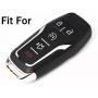 Coolbestda Silicone Key Skin Remote Fob Case Cover Bag Shell for Ford F-150 Lincoln Fusion MKZ Mustang MKC Smart 5 Buttons Key Red