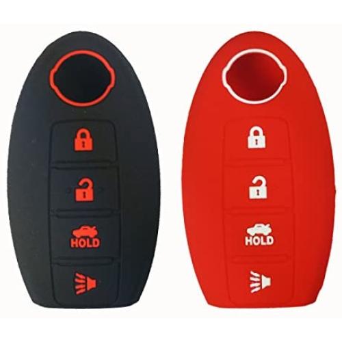 Coolbestda 2Pcs Silicone Smart Key Fob Cover Protector Keyless Jacket Remote Control Holder for Nissan Altima Maxima Murano Armada Gt-r Sentra