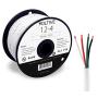 Voltive 12/4 Speaker Wire - 12 AWG/Gauge 4 Conductor - UL Listed in Wall (CL2/CL3) and Outdoor/In Ground (Direct Burial) Rated - Oxygen-Free Copper (OFC) - 100 Foot Spool - White