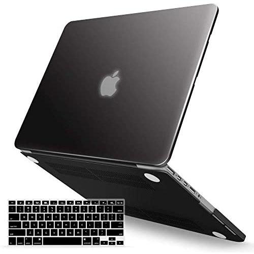 IBENZER MacBook Pro 13 Inch Case 2015 2014 2013 end 2012 A1502 A1425, Hard Shell Case with Keyboard Cover for Old Version Apple Mac Pro Retina 13, Black, R13BK +1 A