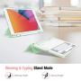 Fintie Case with Pencil Holder for New iPad 8th Gen (2020) / 7th Generation (2019) 10.2 Inch - Slim Shell Cover with Translucent Frosted Stand Hard Back, Supports Auto Wake/Sleep, Green