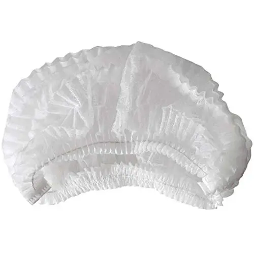 SETH - 100 Pack 21'' Disposable Mop Mob Nonwoven Bouffant Clipped Head Cover Caps | Hair Net | Beauty Salon Spa | Cooking Food Service Catering |Spray Tanning (white)
