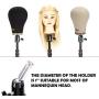 GEX Multifunction Mannequin Tripod (Camera) Stand Canvas Block Training Doll Manikin Head Wig Stand for Cosmetology Hairdressing (Black)