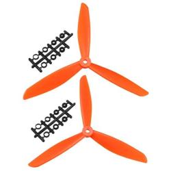 uxcell RC Propellers CW CCW 8045 8x4.5 Inch 3-Vane Multi-Rotor for Aircraft, Nylon Orange 1 Pair with Adapter Rings