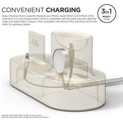 elago 3 in 1 Apple Charging Station Compatible with Apple Watch Series 6/SE/5/4/3/2/1, Apple AirPods 2/1, iPhone 11 and All iPhone Models [Original Cables Required] (Classic White)