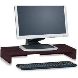 Way Basics TV PC Desktop Modern Computer Monitor Stand Screen Riser (Tool-Free Assembly and Uniquely Crafted from Sustainable Non Toxic zBoard Paperboard), Espresso Wood Grain