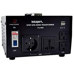 Instapark ITU-3000 Series Heavy-Duty AC 110/220V Step Up / Down Voltage Transformer / Converter with US Standard, Universal, German/French Schuko AC Outlets - 3,000 Watt