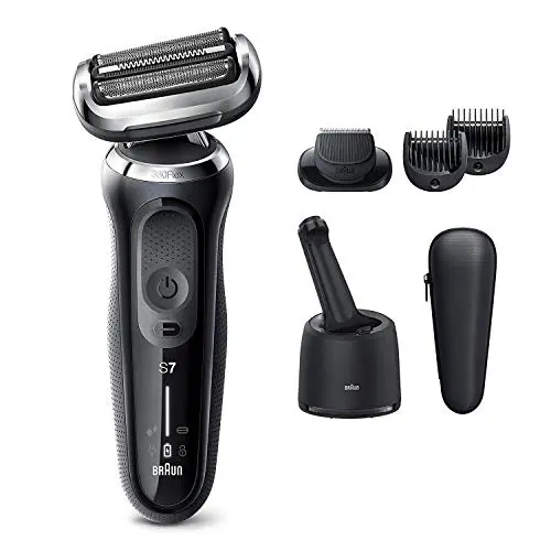 Braun Electric Razor for Men, Series 7 7075cc 360 Flex Head Electric Shaver with Beard Trimmer, Rechargeable, Wet & Dry, 4in1 SmartCare Center and Travel Case Braun Electric Razor for Men, Series 7 7075cc 360 Flex Head Electric Shaver with Beard Trimmer, Rechargeable, Wet & Dry, 4in1 SmartCare Center and Travel Case