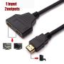 HDMI Splitter Cable Male 1080P to Dual HDMI Female 1 to 2 Way HDMI Splitter Adapter Cable for HDTV HD, LED, LCD, TV, Support Two TVs at The Same Time