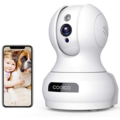 Wireless Camera, 1080P HD WiFi Pet Camera Baby Monitor, Pan/Tilt/Zoom IP Camera for Elder/Nanny Security Cam Night Vision Motion Detection 2-Way Audio Cloud Service Available Webcam White
