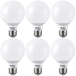 TORCHSTAR G25 Globe led Bulb, Dimmable Vanity Light, 5.5W (60W Eqv.), UL-Listed, 5000K Daylight for Makeup Mirror, Pendant, Bathroom, Dressing Room, 3-Year Warranty, Pack of 6