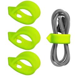 ELFRhino Cord Organizer Cable Straps Clips Wire Ties Charging Cord Power Cord Earphone Headphone Wrap Winder Holder Keeper Manager Management(Set of 3, Green)