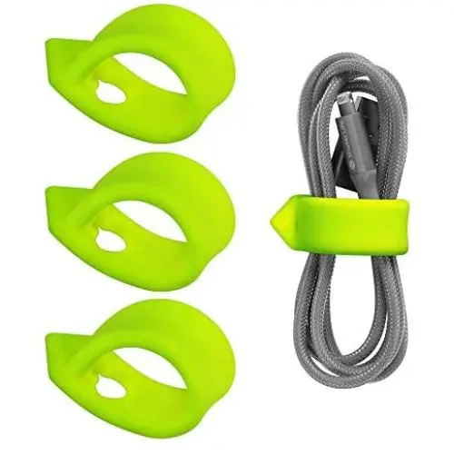 ELFRhino Cord Organizer Cable Straps Clips Wire Ties Charging Cord Power Cord Earphone Headphone Wrap Winder Holder Keeper Manager Management(Set of 3, Green) ELFRhino Cord Organizer Cable Straps Clips Wire Ties Charging Cord Power Cord Earphone Headphone Wrap Winder Holder Keeper Manager Management(Set of 3, Green)
