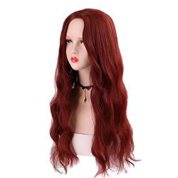 SinRany Women Girs Red Long Wave Wig Halloween Movie Role Cosplay Hair
