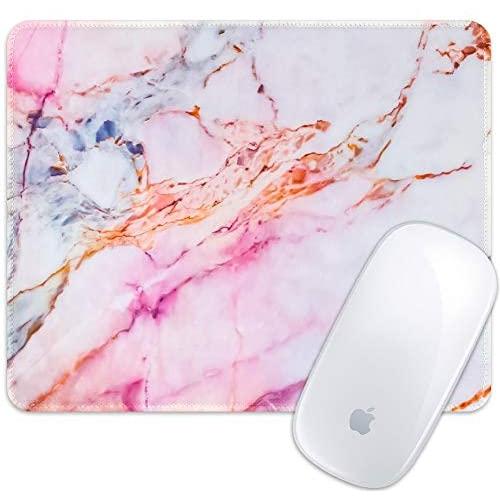 Marphe Mouse Pad Pink Blue Purple Marble Mousepad Stitch Edge Non-Slip Rubber Gaming Mouse Pad Rectangle Mouse Pads for Computers Laptop