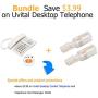 Telephone Cord Detangler, Uvital Wireless Anti-Tangle Telephone Handset Cable 360 Degree Rotating Landline Swivel Cord Untangler White (2 Pack)