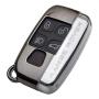 TANGSEN Key Fob Case for JAGUAR F-PACE F-TYPE XE XF XFR XJ for LAND ROVER RANGE ROVER DISCOVERY EVOQUE LR2 LR4 SPORT 5 Button Keyless Entry Remote Metallic Grey Luster ABS Transparent Plastic