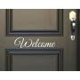 Rockmount Electronics - Welcome - UV Resistant, Waterproof, Durable - Peel & Stick Wall Decal Sticker for Front Door Modern Art Script Vinyl Lettering - 15'' x 4'', White