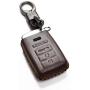 Vitodeco Genuine Leather Smart Key Keyless Remote Entry Fob Case Cover with Key Chain for Acura RLX, Acura TLX, Acura ILX (4 Buttons, Brown)