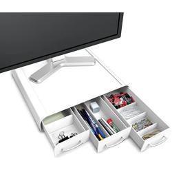 Mind Reader PC, Laptop, IMAC Monitor Stand and Desk Organizer, White