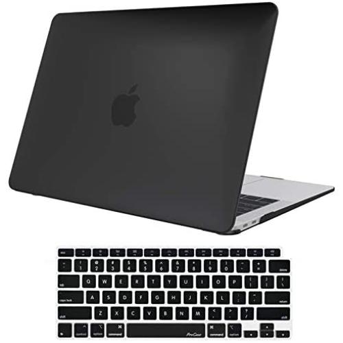 ProCase MacBook Air 13 Inch Case 2020 2019 2018 Release A2337 M1 A2179 A1932, Hard Case Shell Cover for MacBook Air 13-inch Model A2179 A1932 with Keyboard Skin Cover –Black