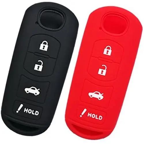 Alegender Qty(2) 4 Buttons Full Protector Rubber Smart Key Cover Jacket Keyless Holder for Mazda 3 6 Miata MX5 CX5 CX7 CX9 Speed3 Smart Key Fob Alegender Qty(2) 4 Buttons Full Protector Rubber Smart Key Cover Jacket Keyless Holder for Mazda 3 6 Miata MX5 CX5 CX7 CX9 Speed3 Smart Key Fob