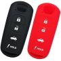 Alegender Qty(2) 4 Buttons Full Protector Rubber Smart Key Cover Jacket Keyless Holder for Mazda 3 6 Miata MX5 CX5 CX7 CX9 Speed3 Smart Key Fob