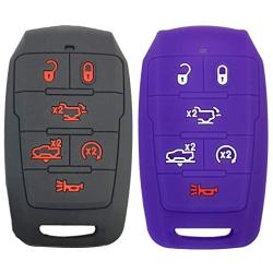 2X Coolbestda Key Fob Remote Sleeve Cover Rubber Case Keyless Remote Shell Bag for 2021 2020 Dodge Ram 1500 Limited Laramie Longhorn OHT-4882056
