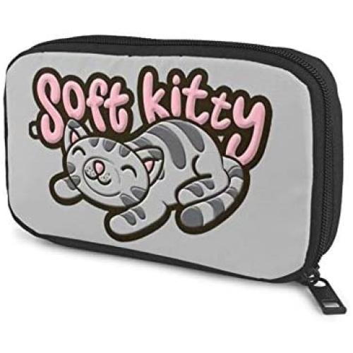 Hxuedan The Big Bang Theory Soft Kitty Data Cable Storage Bag Portable and independently Designed Storage Box, Suitable for Outdoor Travel to Place Data Cable Electronic Products, etc.
