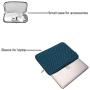 MOSISO Laptop Sleeve Compatible with MacBook Air 13 inch 2018-2021 A2337 M1 A2179 A1932, MacBook Pro A2338 M1 A2289 A2251 A2159 A1989 A1706 A1708, Diamond Foam Neoprene Bag with Small Case, Deep Teal