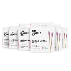 The Humble Co. Natural Bamboo Cotton Swabs (600 count) - Biodegradable, Organic Cotton Swabs and Eco friendly and Sustainable Cotton Buds for Ears, Makeup, Pet Care and Cleaning (Purple)