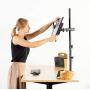 VIVO Dual Monitor Stand Up Desk Mount Extra Tall 39 inch Pole, Fully Adjustable Stand for up to 27 inch Screens, STAND-V012