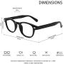 JiSoo Blue Light Glasses, Fashion Blue Light Blocking Glasses Trendy Computer Game Glasses Filter Blue Ray Stylish Eyeglasses Frame with Spring Hinge, Black