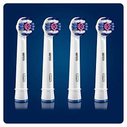 3D White Electric Toothbrush Replacement Heads Refill by Oral B Genuine Braun Refill (4 Heads)
