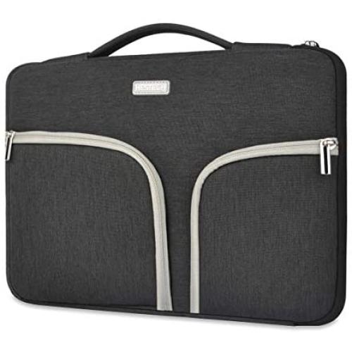HESTECH Chromebook Case,11.6''-12.5 inch Water Repellent Polyester Protective Laptop Sleeve Bag Handle Front Pockets Acer/HP Stream/Samsung/Microsoft Surface Pro 7/3/4/5/6,Black