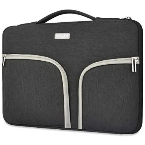 HESTECH Chromebook Case,11.6''-12.5 inch Water Repellent Polyester Protective Laptop Sleeve Bag Handle Front Pockets Acer/HP Stream/Samsung/Microsoft Surface Pro 7/3/4/5/6,Black