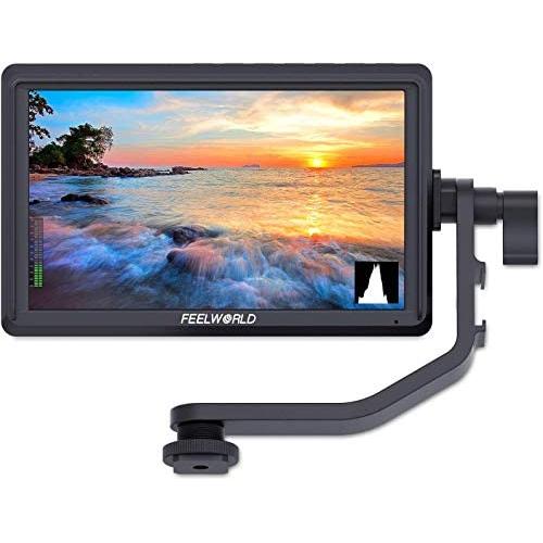 FEELWORLD FW568 5.5 inch DSLR Camera Field Monitor Video Peaking Focus Assist Small Full HD 1920x1080 IPS with 4K HDMI 8.4V DC Input Output Include Tilt Arm