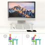 AQUIVER Acrylic Monitor Stand - 10mm Thickness Clear Platform - 14.5(L) x 9(W) x 3.4(H) Ergonomic Desktop Riser - for Laptop, Pc, Notebook, Printer, Computer, Flat Screen LCD TV