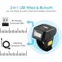 Eyoyo 1D Wireless Ring Barcode Scanner, Compatible with Bluetooth Function & 2.4GHz Wireless & Wired Connection, Portable Wearable Mini Finger Bar Code Reader Work with Windows, Mac OS, Android 4.0+,