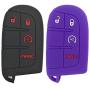 Coolbestda 2Pcs 4buttons Key Fob Cover Remote Control Case Keyless Entry Jacket Shell for Dodge Durango Journey Dart Challenger Jeep Renegade Fiat