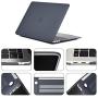 Applefuns Hard Shell Case Compatible with 2020 2019 2018 MacBook Air 13 inch M1 A2337 A2179 A1932 with Retina Display Touch ID + Keyboard Skin Cover + Screen Protector,Black