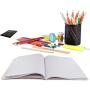 Emraw Black & White Marble Style Cover Composition Book with 100 Sheets of Wide Ruled White Paper (2 Pack)