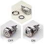 Ulincos Latching Push Button Switch U16F5 1NO1NC SPDT ON/OFF Silver Stainless Steel Shell with Red Power Symbol LED Suitable for 16mm 5/8'' Mounting Hole (Red)