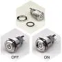 Ulincos Latching Push Button Switch U16F5 1NO1NC SPDT ON/OFF Silver Stainless Steel Shell with Red Power Symbol LED Suitable for 16mm 5/8'' Mounting Hole (Red) Ulincos Latching Push Button Switch U16F5 1NO1NC SPDT ON/OFF Silver Stainless Steel Shell with Red Power Symbol LED Suitable for 16mm 5/8'' Mounting Hole (Red)