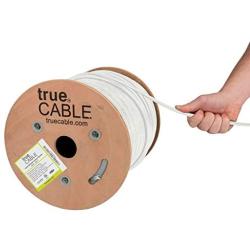 trueCABLE Cat6 Direct Burial, Shielded FTP, 500ft, Waterproof, Outdoor Rated CMX, White, 23AWG Solid Bare Copper, 550MHz, ETL Listed, Bulk Ethernet Cable