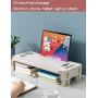 Adjustable Monitor Stand Riser, 6 Height Adjustable Monitor Stand for Laptop, Computer iMac Pc Printer, Ergonomic Desktop Stand with Phone & Tablet Holder