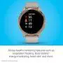 Garmin 010-02173-21 Venu, GPS Smartwatch with Bright Touchscreen Display, Features Music, Body Energy Monitoring, Animated Workouts, Pulse Ox Sensor and More, Rose Gold with Tan Band