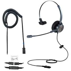 Emaiker Wired Call Center Noise Cancelling Corded Monaural Telephone Headphone for Deskphones U10P-S RJ9 Headset with Mic Mircrophone for Desk Landline Phone IP Phones for Office telemarketing Work