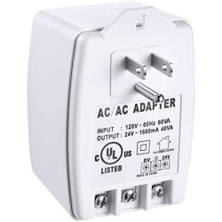 24VAC, 40 VA AC Transformer Plug in with PTC Fuse Compatible with Ring Nest Doorbell Thermostats UL Certified